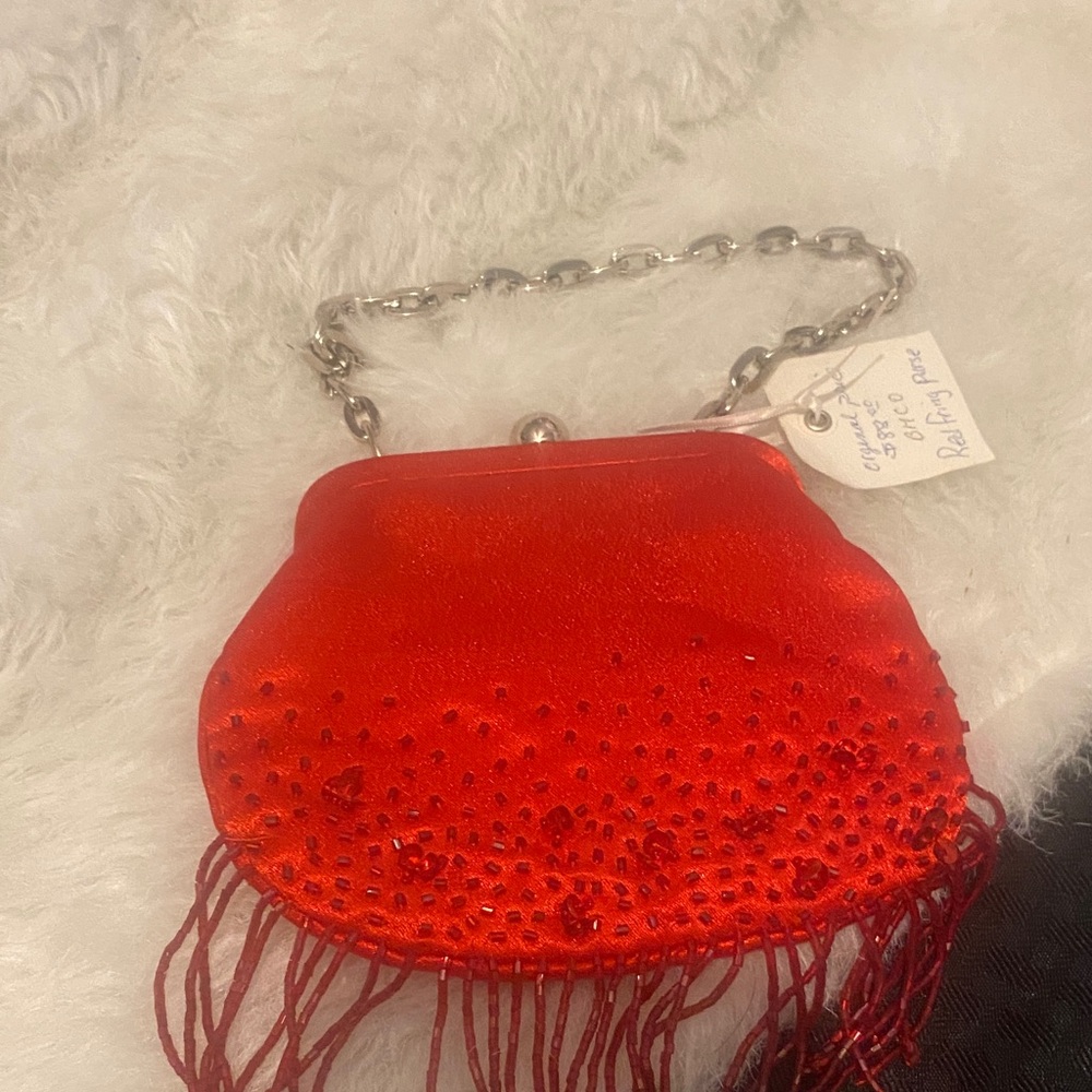 BMCO 1990’s Elegant Red Beaded Evening Bag NWT